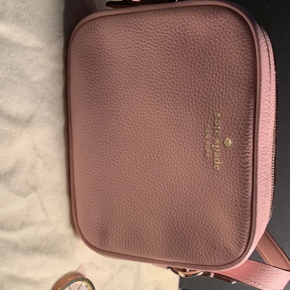 Kate Spade Square Mini Bag and the Pink Spade Bangle.